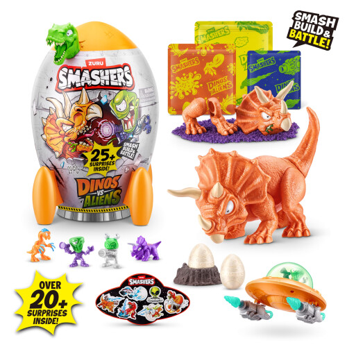 Zuru Smashers Dino vs Aliens Medium (Triceratops) de Zuru Smashable Egg Toy para nios 1