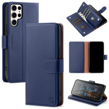 Shieldtop Compatible with Samsung Galaxy S25 Ultra Wallet Case with Card Holder Women Men RFID Blocking PU Leather Flip TPU Protective Cover Cred