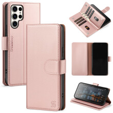 Shieldtop Compatible with Samsung Galaxy S25 Ultra Wallet Case with Card Holder Women Men RFID Blocking PU Leather Flip TPU Protective Cover Cred