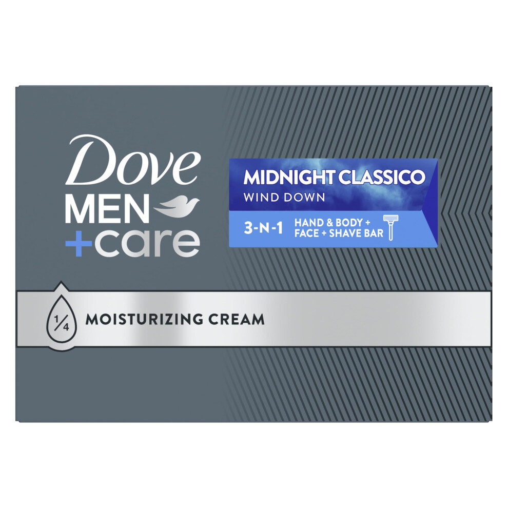 DOVE MEN + CARE Hand & Body Face + Shave Bar Midnight Classico 10 count For Hydrated  Smooth Skin 3.75 oz