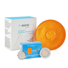 Mirai Clinical Persimmon Mydlo w kostce z magnetycznym uchwytem na mydlo - Nonnal Eliminator zapachu ciala dla kobiet i mezczyzn Rozwiazanie do h