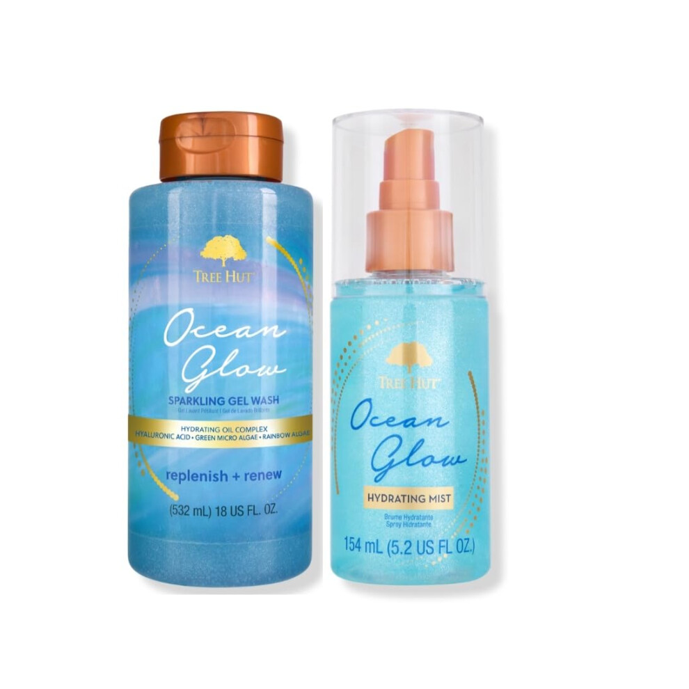 Tree Hut Ocean Glow Hydrating Foaming Gel Body Wash 18 fl oz Ocean Glow Hydrating Fragrance Mist 5.2 fl oz