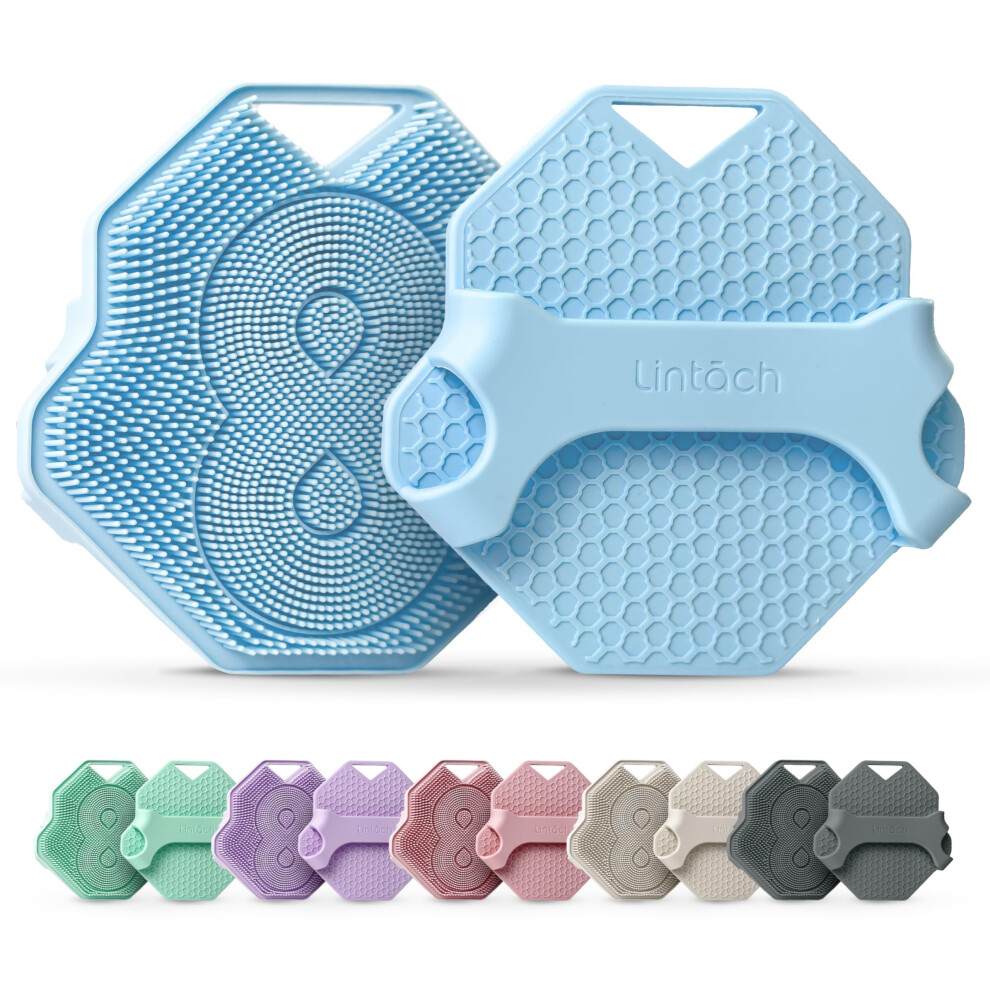 Lintach Silicone Body Scrubber - Shower Exfoliating Body Scrubber Ergonomic Silicone Shower Scrubbers For Men Reusable Hygienic Bath Loofah Fo
