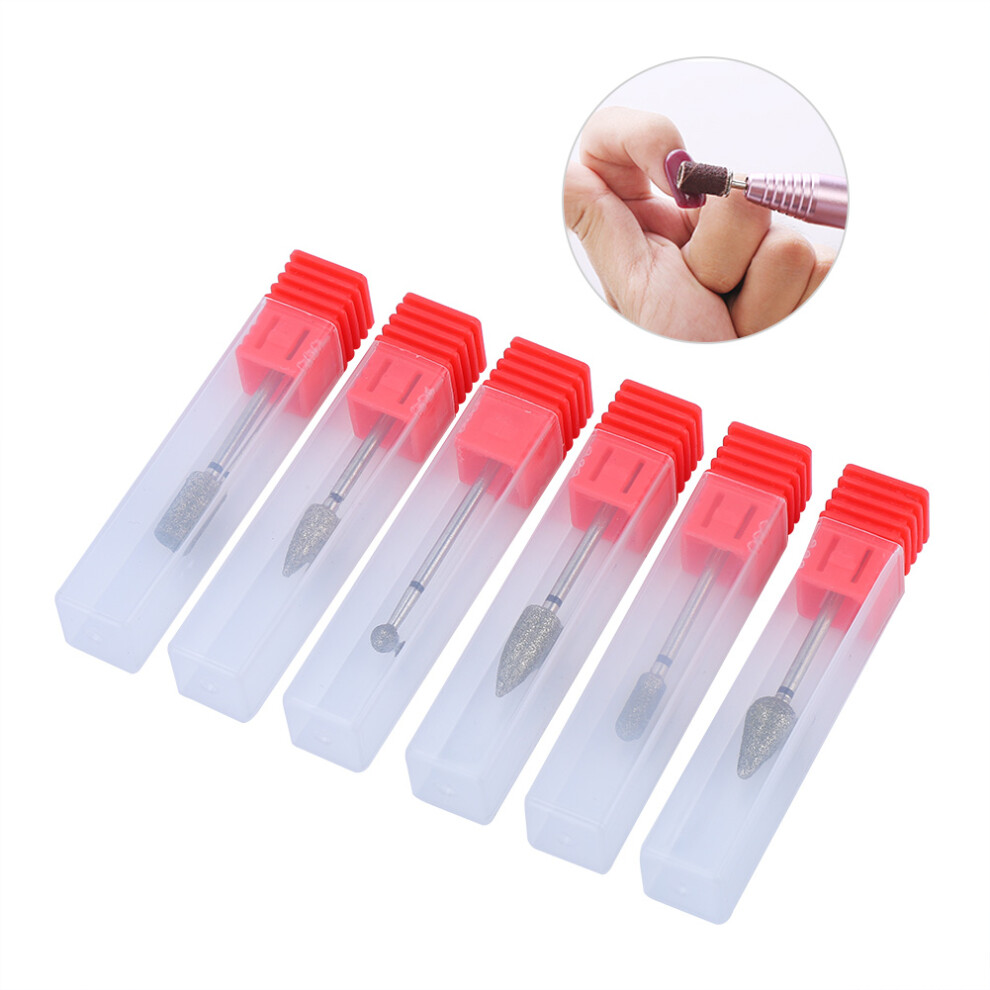 6pcs Nail Grinding Sanding Bit for for Nail Electric Drill Manicure Machine Accessory Tools