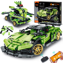 Kit de blocos de construo IQKidz STEM para crianas - Carro de corrida e rob com controle remoto 2 em 1 timo presente para meninos, adolescen