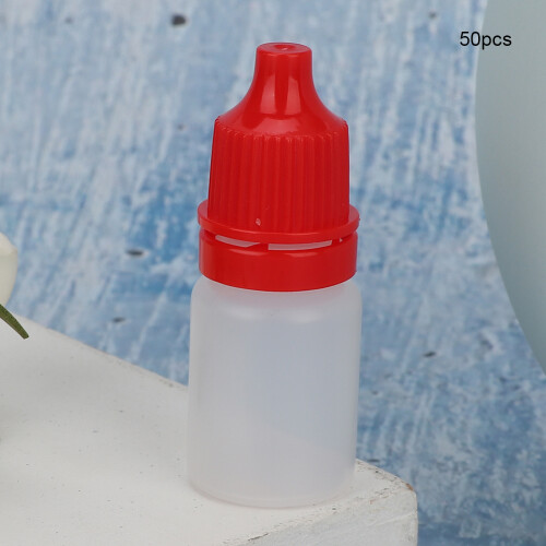 50pcs / bag 5ml Portable Empty Eye Drops Eye Liquid Dropper Bottle Small Drop BottleRed