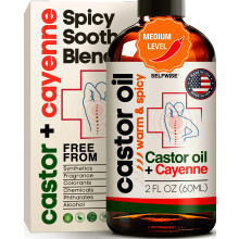 SELFWISE Bio Rizinus + Cayenne Gelenk- & Körperöl - Warm & Würzig - Mäßige Wärme für Knie, Ellbogen, Schultern 60ml