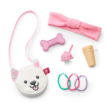American Girl Summer McKinny Girl of the Year 2025 Accesorios de muecas de 18 pulgadas con un bolso de banda para la cabeza y vaso mayores de 6 aos