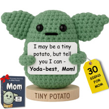 Mutter-Geburtstagsgeschenke von Tochter-Sohn-Kindern  Baby Yoda handgemachte positive Hkelpuppe mit 30 lustigen Dankeskarten  beste Mutter-Geschen