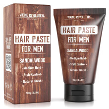 Viking Revolution Haarpasta voor mannen - Textuurpasta met sandelhoutgeur - Medium hold Natuurlijke afwerking - Matte look Gemakkelijk uitwasbaar
