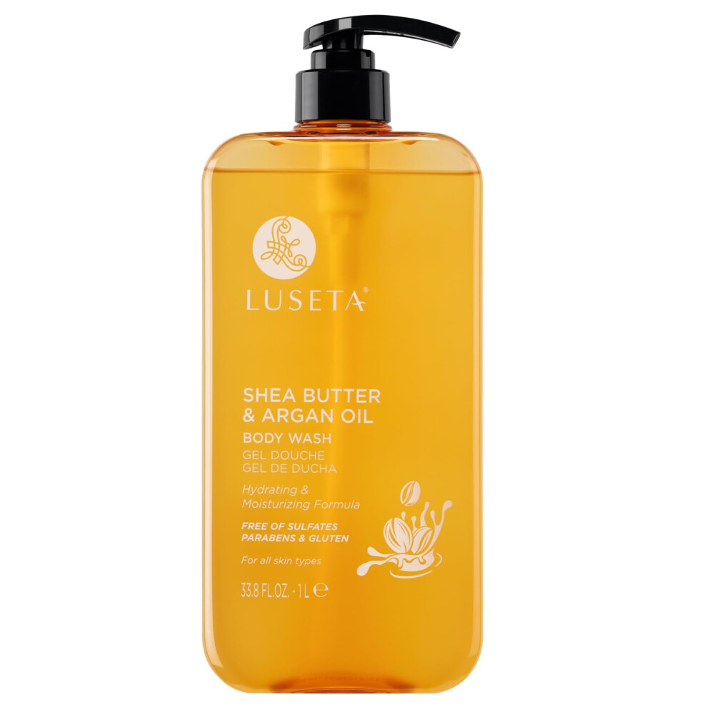 L Luseta Luseta Shea Butter & Argan Oil Body Wash For Hydrating Nourishing & Softening For Daily Moisture Smoothness & Gentle Cleanse For Dry And Dehyd