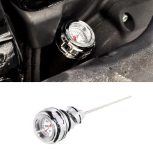 Olietemperatuurpeilstok compatibel voor Harley 2018-2024 Softail Slim Low Rider FXLR Breakout Fat Boy Street Bob (chroom)