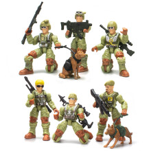 Baimiby Army Men akcn figurky Vojcci pro chlapce vek 4-7 Vojensk sada 6dlnch armdnch hracek se 2 figurkami psu a 6 zbranemi Sada armdnch hra
