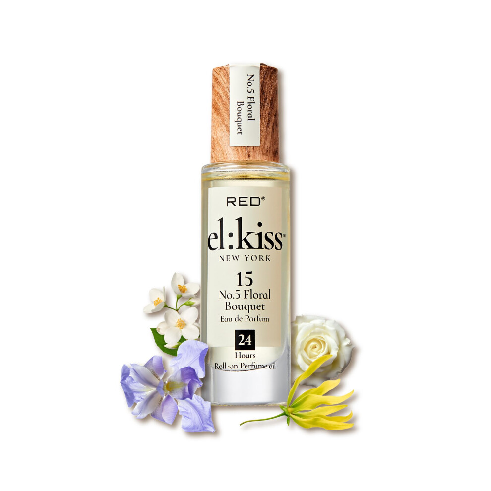 El:kiss Roll On Perfume No 5 Floral Bouquet Eau De Parfum 12Ml (.40 Fl Oz) Hydrating & Long-Lasting Alcohol & Mineral Oil-Free Infused With