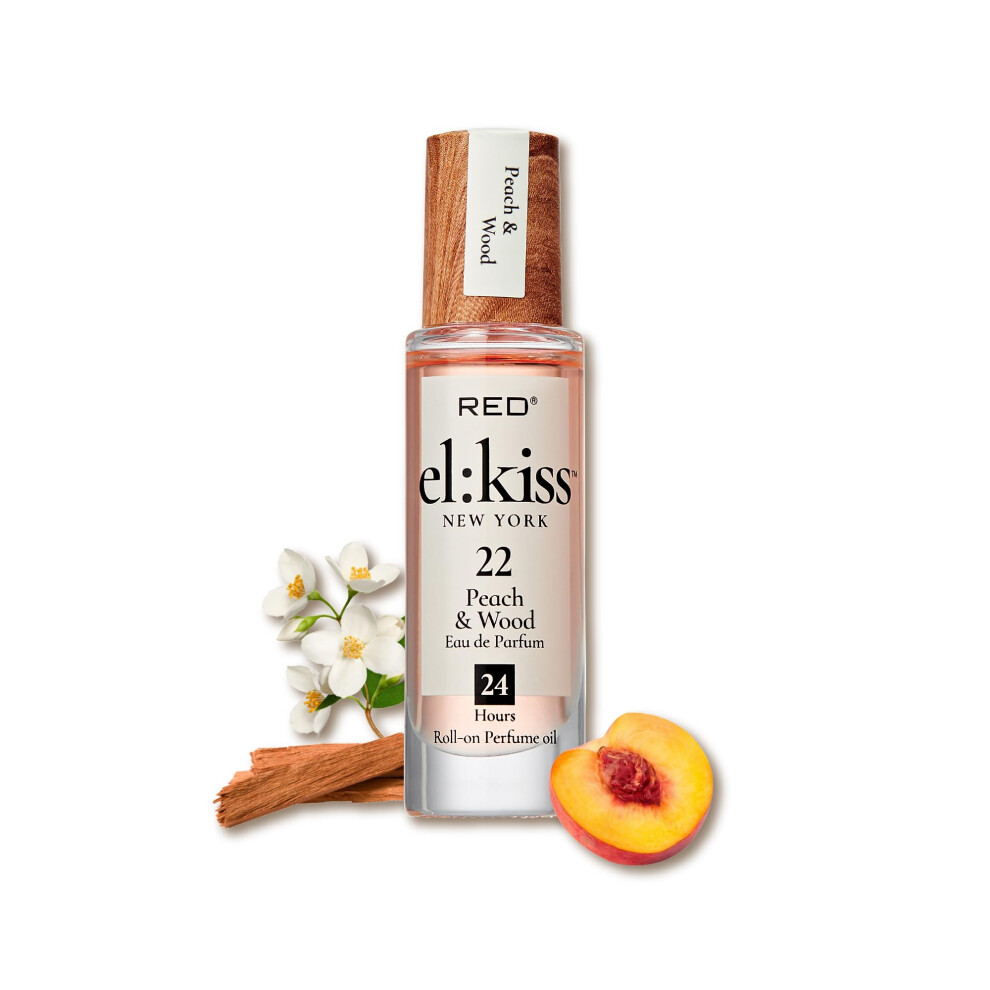 El:kiss Peach Roll On Perfume & Wood Inspired By Tom F Bitter Eau De Parfum 12Ml (.40 Fl Oz) Hydrating & Long-Lasting Alcohol-Free & Min