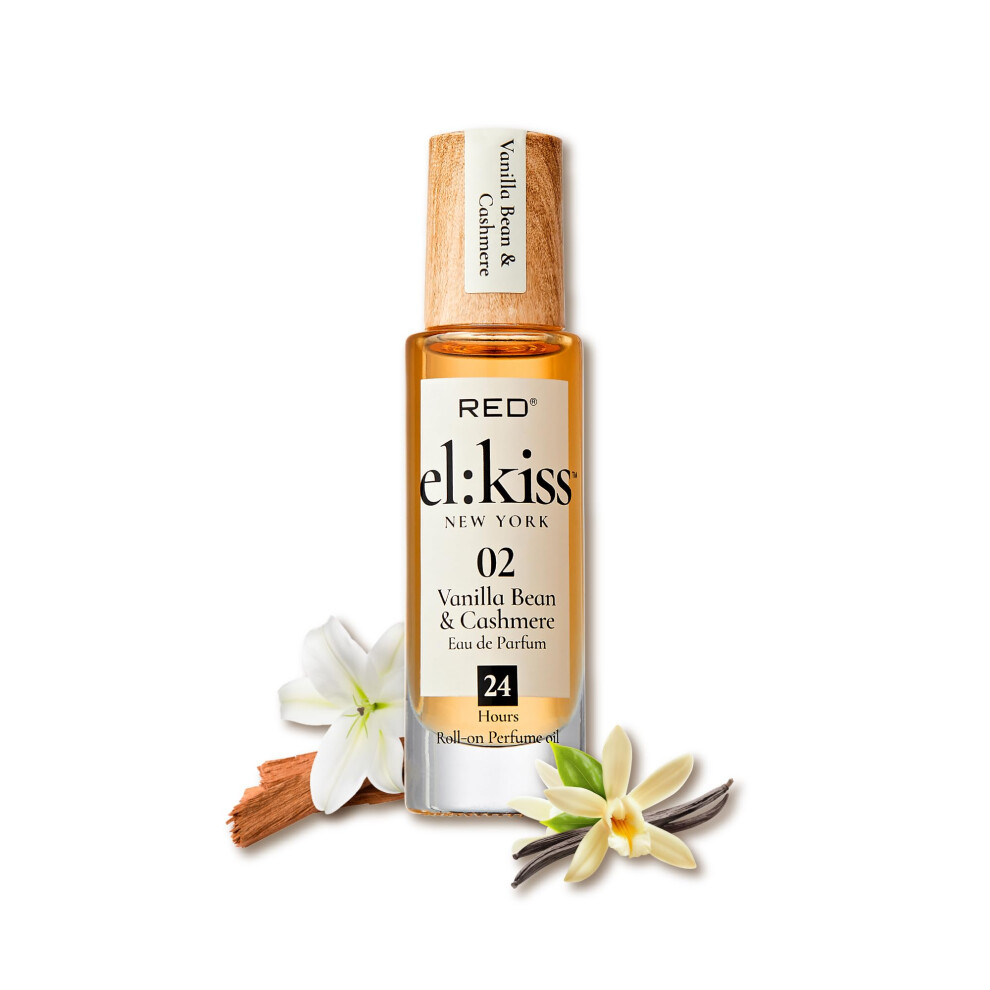 El:kiss Roll On Perfume Vanilla Bean & Cashmere Eau De Parfum 12Ml (.40 Fl Oz) Hydrating & Long-Lasting Alcohol-Free & Mineral Oil-Free Infus