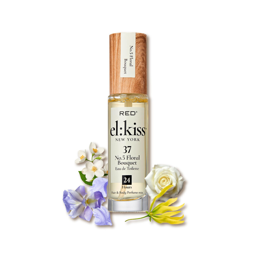 El:kiss Hair Perfume & Body Mist No 5 Floral Bouquet Inspired By No. 5 Eau De Toilette 30Ml (1.01 Fl Oz) Hydrating & Long-Lasting Alcohol & Mi