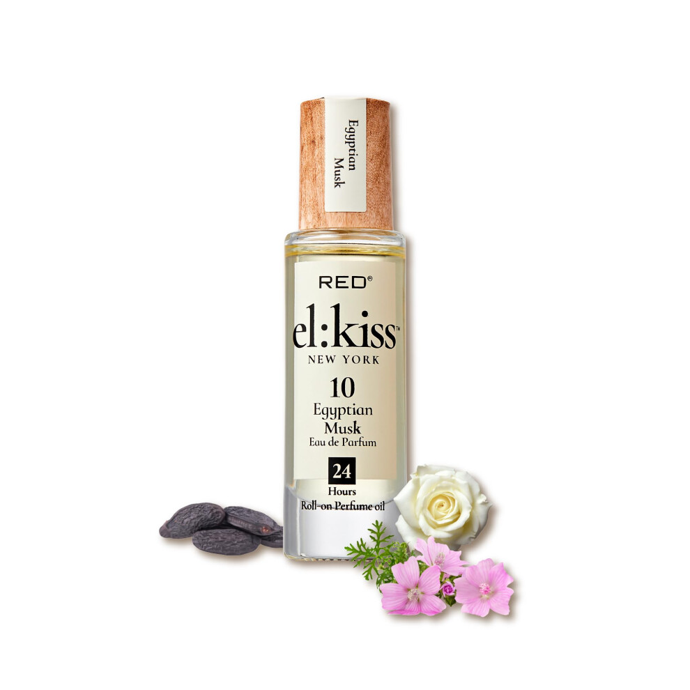 El:kiss Roll On Perfume Egyptian Musk Eau De Parfum 12Ml (.40 Fl Oz) Hydrating & Long-Lasting Alcohol-Free & Mineral Oil-Free Infused With Jo