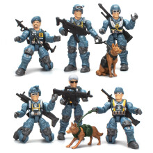 Baimiby Army Men Action Figures for Boys Age 4-7 6Pcs Army Toys with 2 Dogs and 6 Weapons Military Playset Action Figure Army Toy Set Birthday Gi
