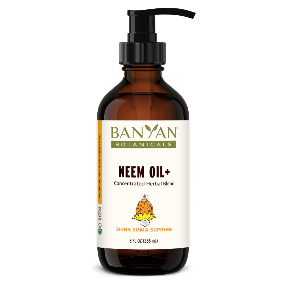 Banyan Botanicals Sidha Soma Supreme Neem Oil+ - Ayurvedic Massage Oil With Organic Neem Leaf - For Healthy And Radiant Skin - 8 Oz - Non Gmo Sus