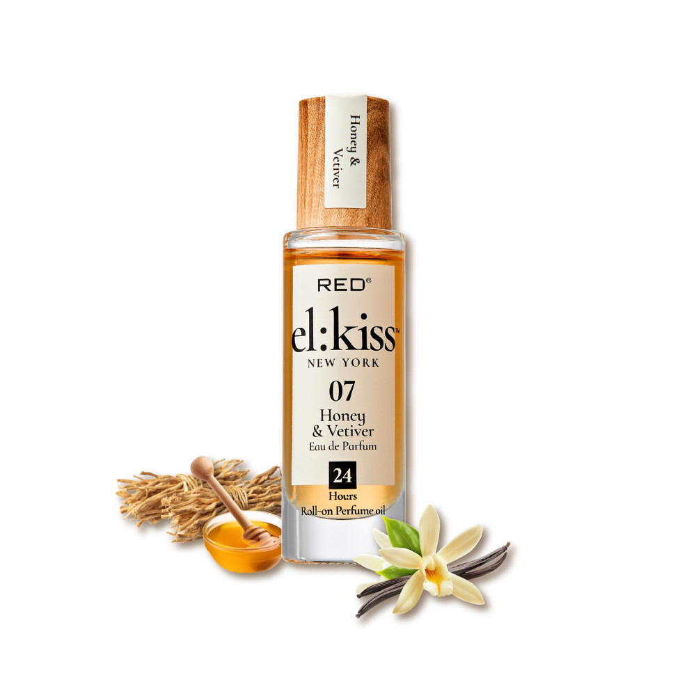 El:kiss Roll On Perfume Honey & Vetiver Eau De Parfum 12Ml (.40 Fl Oz) Hydrating & Long-Lasting Alcohol-Free & Mineral Oil-Free Infused With