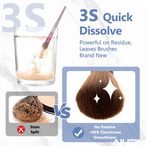 Alyfini Makeup Brush & Sponge Shampoo  Ultra Concentrated  Deep Clean Foundation/Lipstick  Professional Cleanser Solution  Efficient Dissolves Re 1