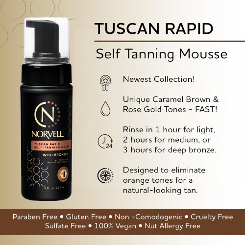 Norvell Tuscan Rapid Self-Tanning Mousse 4 fl. Oz.  avec bronzer noix de coco paradis 1