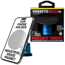 Mob Armor MobNetic Maxx MS - MagSafe Compatible Car Phone Mount w/ 90 Tilt 360 Rotation & Durable Aluminum Build Magnetic Holder for iPhone & A