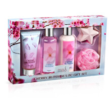 Drkov box Freida & Joe Fragrance Bath & Body Collection obsahuje sprchov gel telov mlko telov peeling bomba a houba (modr kvet trene)