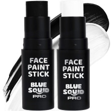 Blue Squid Pro Pintura facial en blanco y negro -Pintura de carrocera impermeable para adultos y nios Eye Negro Bisbol Softbol Softbol -Stick de m
