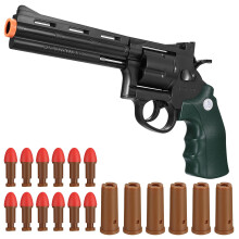 Revlver de brinquedo com 12 balas macias Pistola de brinquedo com 6 conchas ejetando blasters de espuma macia Presentes para meninos, crianas,