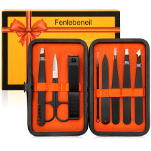 Tweezers and Nail Clippers Set Tweezer Kit Eyebrows Grooming Kit Facial Hair Ingrown Hair Splinter Removal with Case Travel Nail Clippers Tweezer