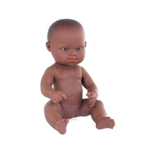 Miniland 12 5/8'' afrikanische Babypuppe mit Down-Syndrom (Polybeutel) hergestellt in Spanien, inklusive anatomisch korrekter Puppe mit vielfltige
