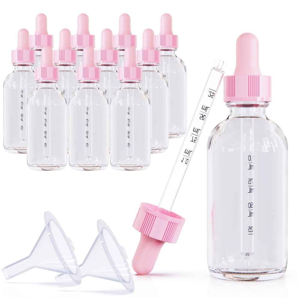 Bouteille De Compte-Gouttes En Verre 2 Oz 12 Bouteilles En Verre D'huile Essentielle Transparente Vide Avec Des Gouttes De Gouttes Mesur Es 60 Ml-image