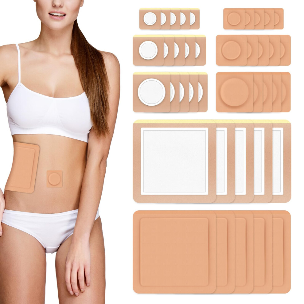 Haianzle 48Pcs Castor Oil Patches-Disposable Castor Oil Pack Sticker For Belly Button Knee Liver Stomach