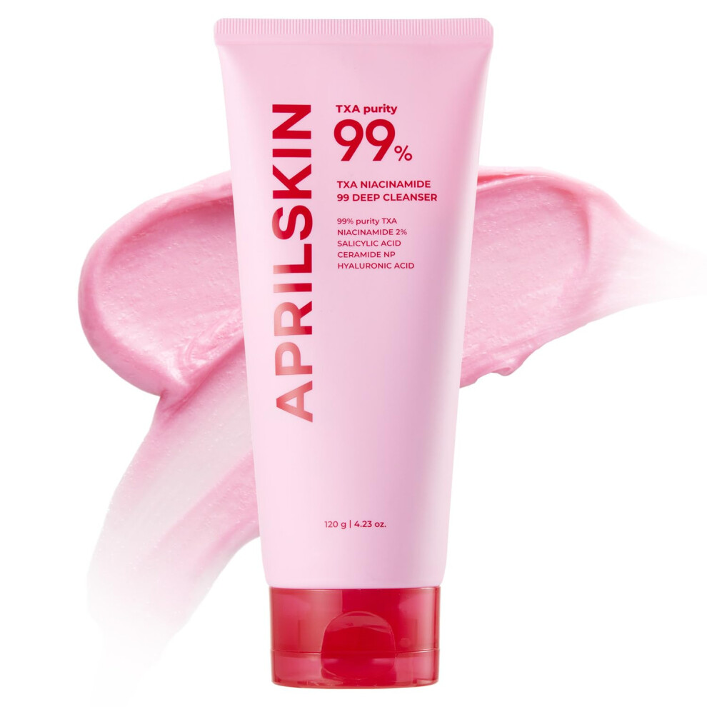 Aprilskin Pink Txa Niacinamide 99 Pore Care Bubble Gum Deep Cleanser | 99% High-Purity Txa+Niacinamide | All-In-One Cleanser: Deep Cleansing Bla
