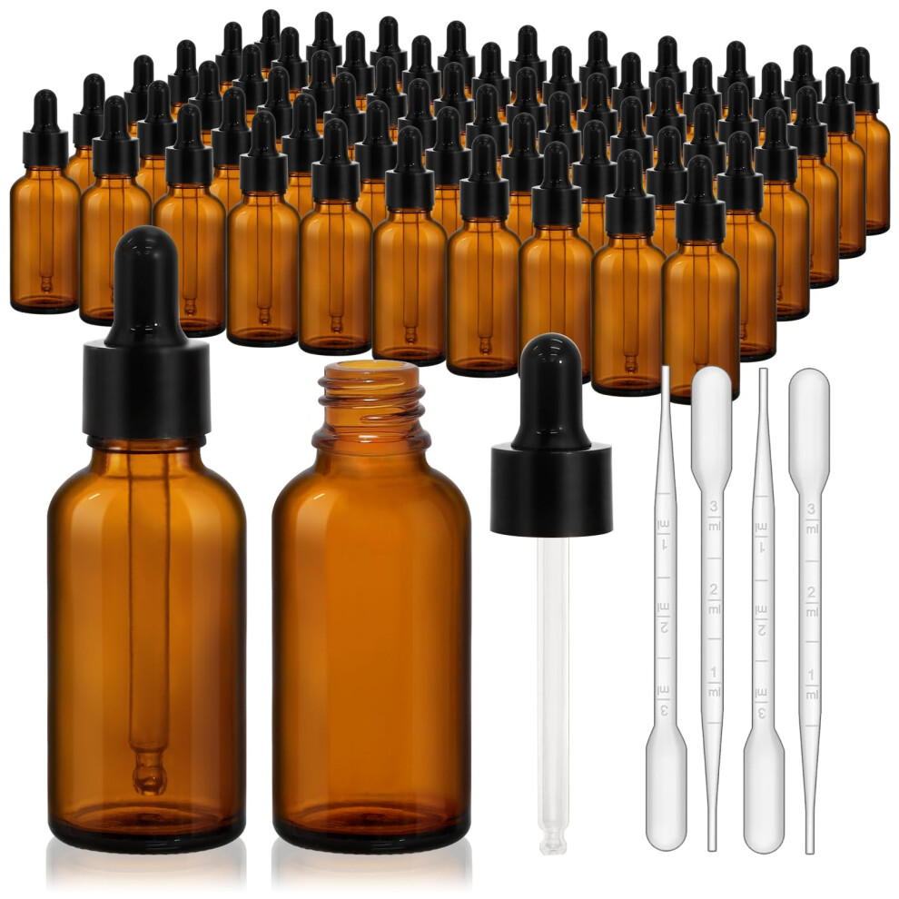Keywing 60Er-Pack 1Oz Augentropfflaschen 30 Ml Auslaufsichere Bernsteinglasflaschen Fr Therische Le, Tinkturen, Haarl, Reiseflssigkeiten-image