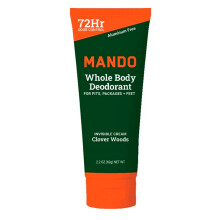 Mando Whole Body Deodorant  Aluminiumfreies, unsichtbares Creme-Deodorant fr Herren  Clover Woods  2,2 Unzen  Packung mit 01 Stck