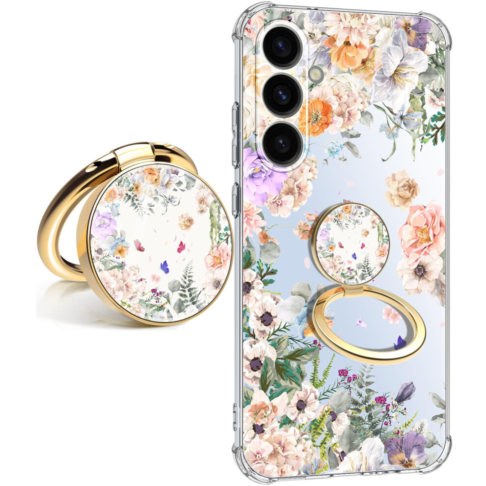 Dcwunk Fr Samsung Galaxy A36 Hlle 5G Blumen Schlank Anti-Drop Stofest Schutzhlle Weich Stofest Klar Telefon Schutzhllen 6,64 Zoll Fr Wo-image