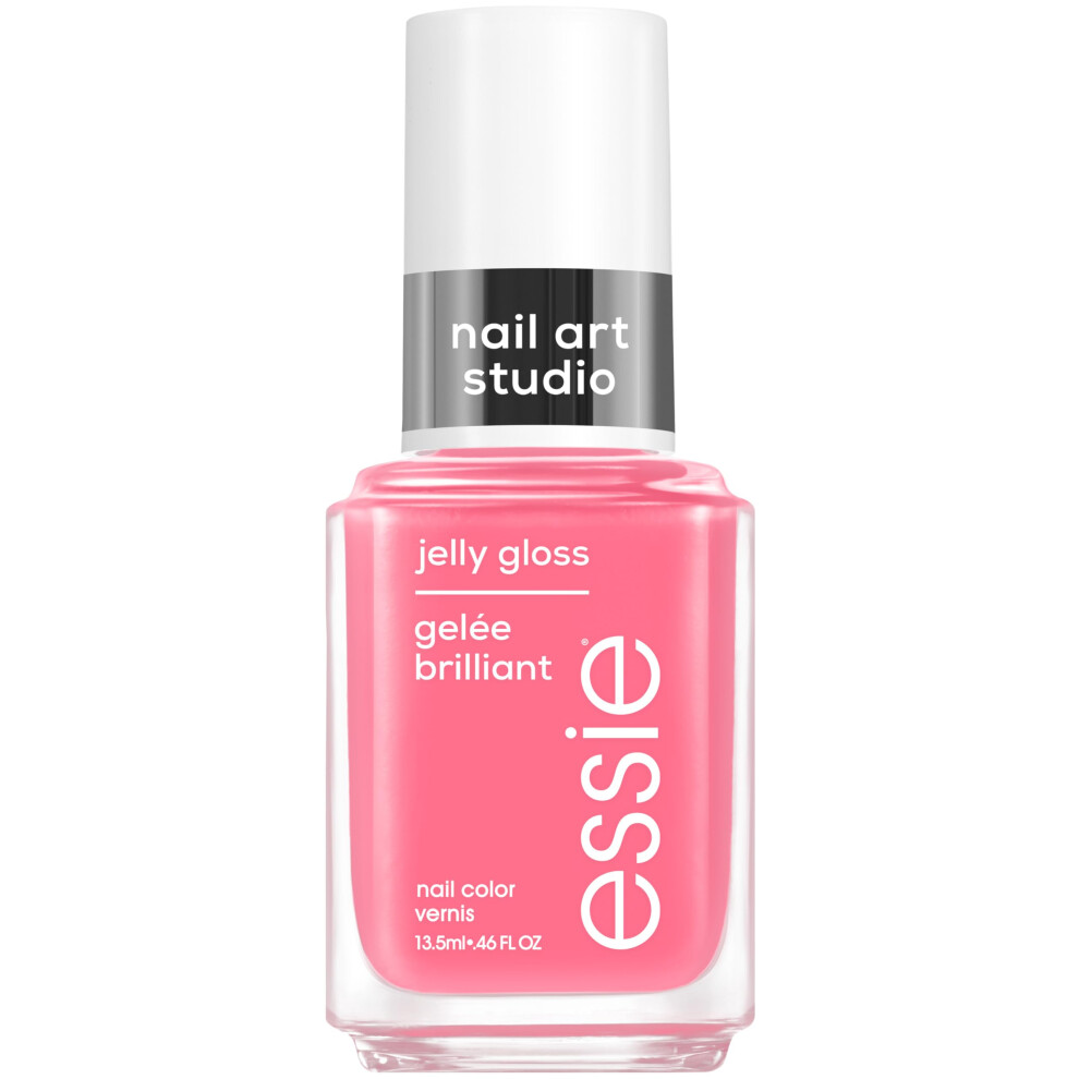 ESSIE Nail Art Studio Jelly Polon Riviera Rush Sheer Pink Nail Rolit Vegan Slushy Sun 0.46 FL OZ