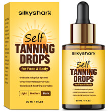 SilkyShark Facial Self Tanning Drops (1 Fl Oz) Brunungstropfen fr Gesicht und Krper, allmhlicher Brunungseffekt, leichter Bruner fr empfindlic