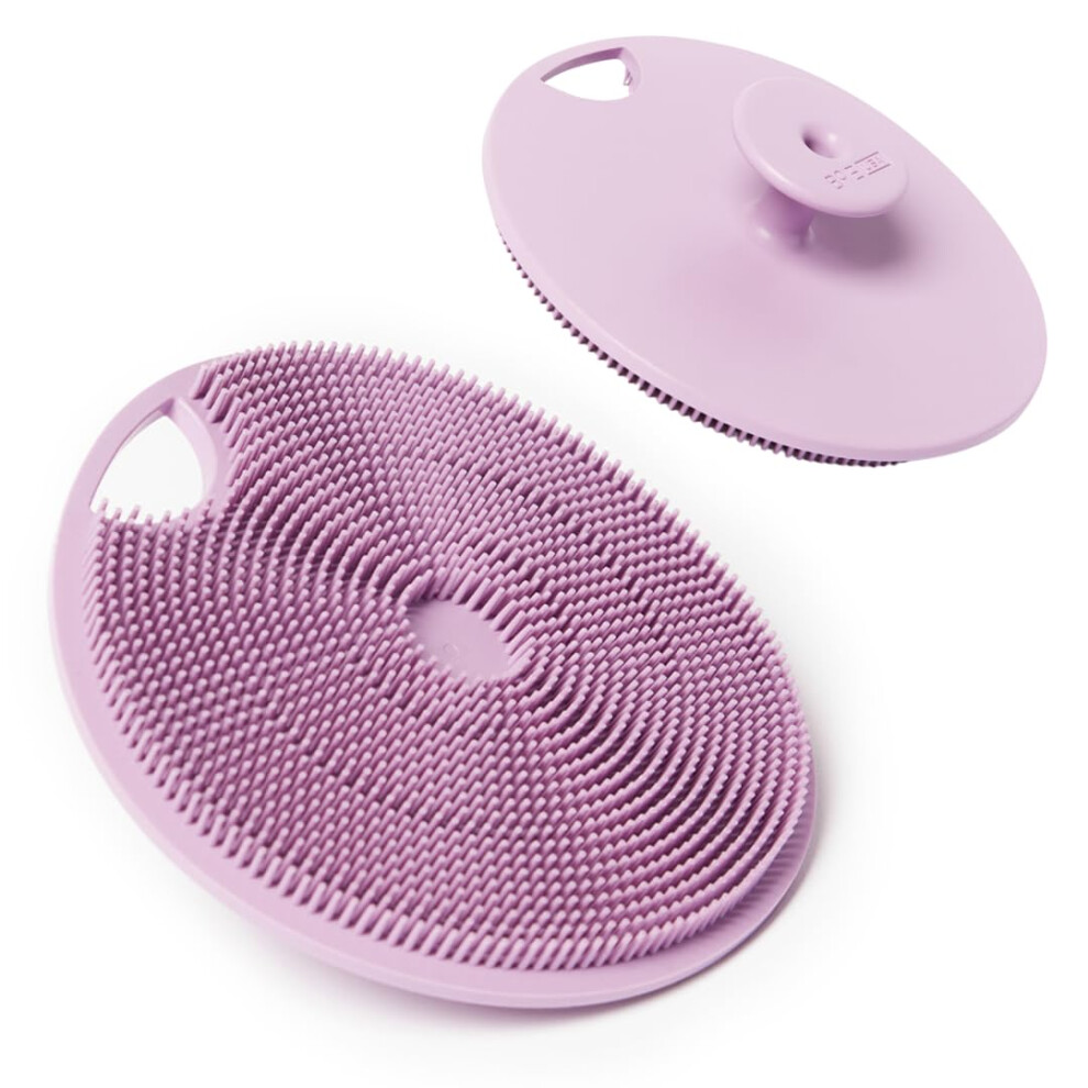 Photos - Bath Sponge Boie USA Body Scrubber With Handle - Hygienic Exfoliating Loofah Alternative - Feels Like Silicone Scrubber Gentle on Sensit