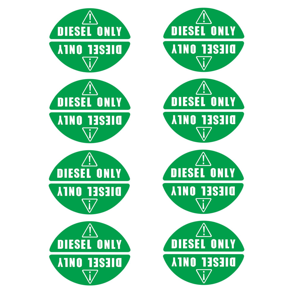 Quickmarine 8 Pairs Of Diesel Only Stickers For Car Van Truck Vehicle Boat Oil Tank Fuel Filler Gas Cap Lid Cover Weatherproof Adhesive Decals Green 683370658790