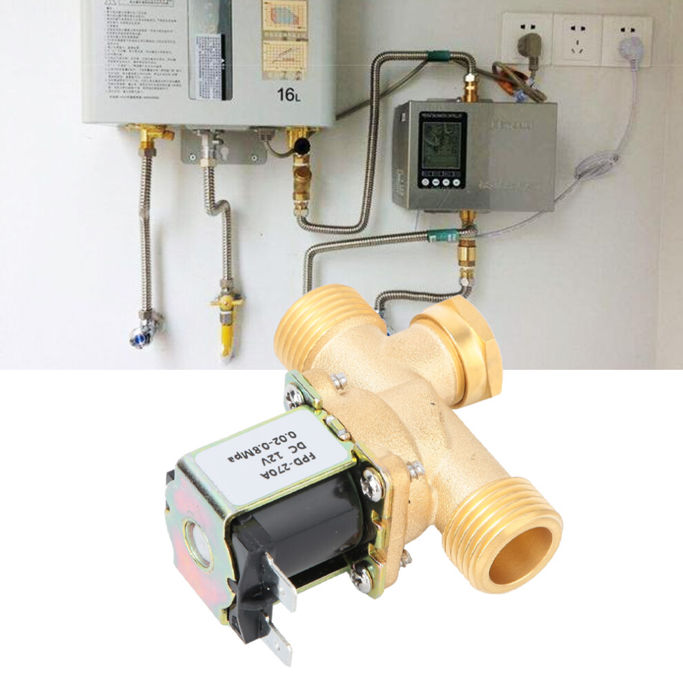 G1/2" Normally Close Brass Solenoid Electromagnetic Valve Water Inlet Switch (Dc12v) 3501324624837