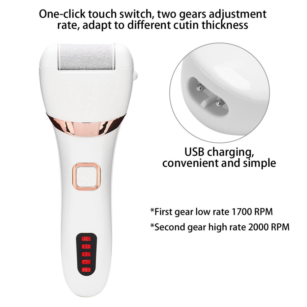 Electric Foot Callus Dead Skin Remover Rechargeable Pedicure Instrument with Grinding Head