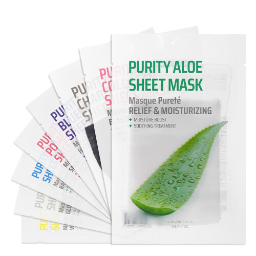 Eunyul [pack de 16 puret    de masque de feuille de visage pack 16 types