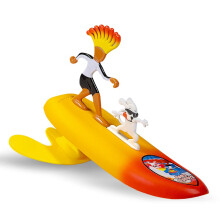Surfer Dudes Legends & Surfer Pets Wave Powered Mini-Surfer Pet and Surfboard Beach Toy - Cloud 9 Cody and Sky