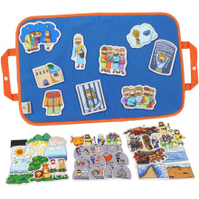 CHEFAN 4 Pack Felt Board Bible Stories Set Flannel Board Stories Nativity Flannel Graph Bible Toy for Kids Include Joseph The Prince of Egypt