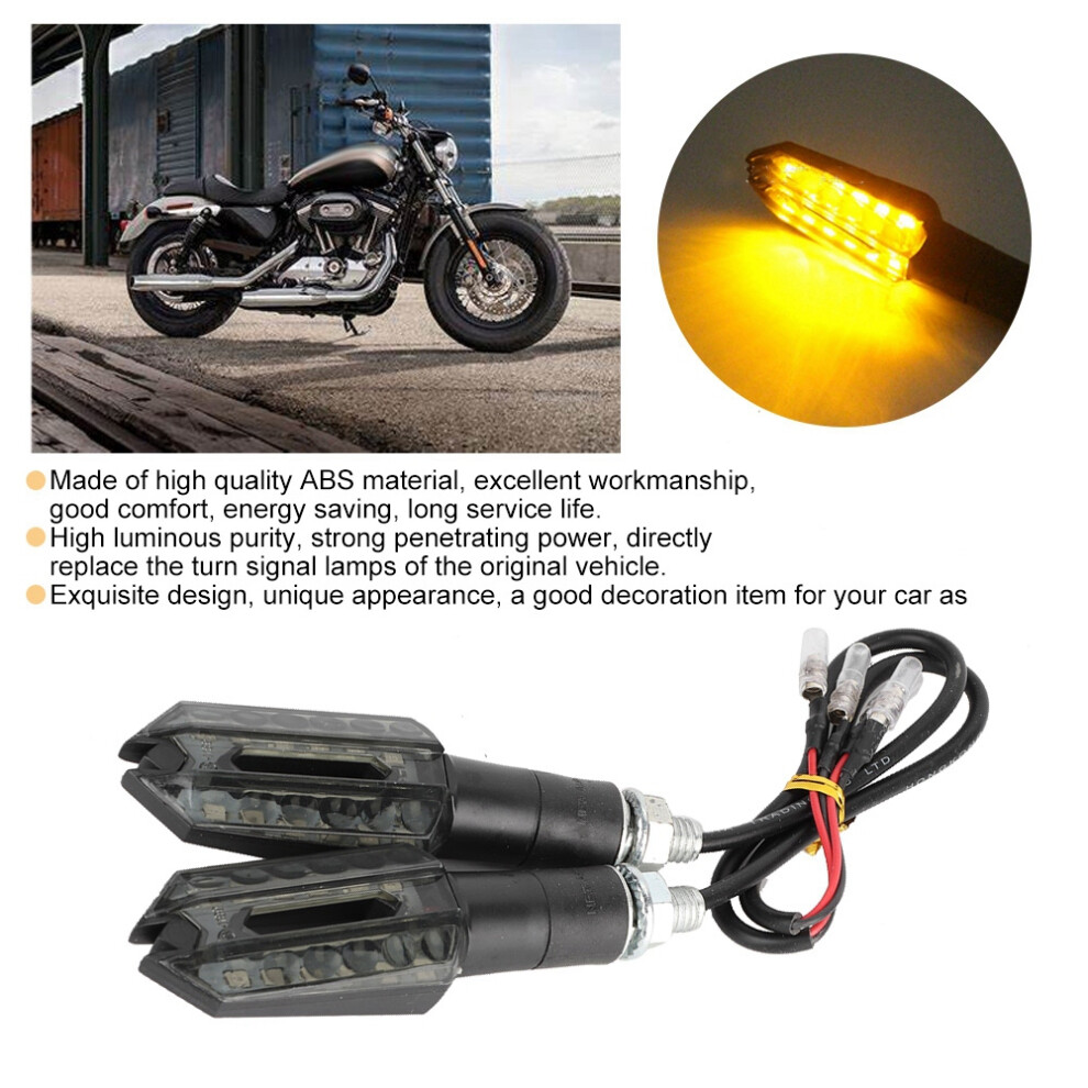 1 Pair Universal Led 12V Motorcycle Turn Signal Lamps Modified Accessories Yellow/Light 3771324625336