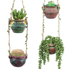 4dln Boho keramick zvesn kvetince s drennmi otvory  rozkon vnitrn venkovn sukulentn kvetince Uniktn domc dekorace Okouzlujc mal